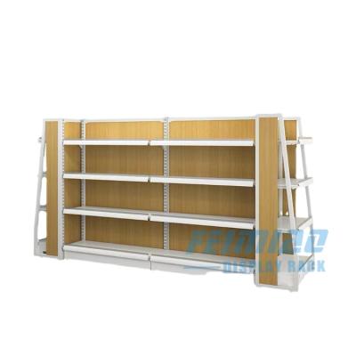 China Durable Multifunctional High Quality Board Customized Rack Metal Wooden Supermarket Showroom Deli Display Racks Stand for sale