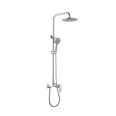 China With Wall Mounted Brass Shower Faucet ABS Sliding Bar Bathroom Bath Hand Shower Head Combination Sets for sale