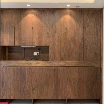 China Customized North American Black Home Minimalist Customized Walnut Wood Furniture Living Room Shoe Storage Rack Cabinet for sale