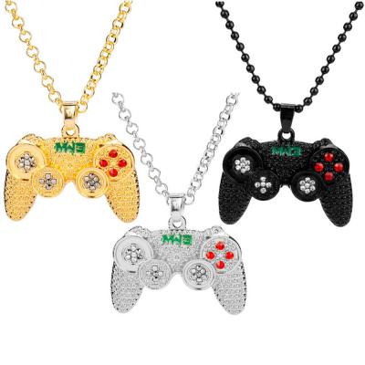 China Vintage Designer Jewelry Diamond Full Game Console Handle Necklace Hip Hop Personality Boy Girl Childhood Memory Alloy Pendant Necklaces for sale