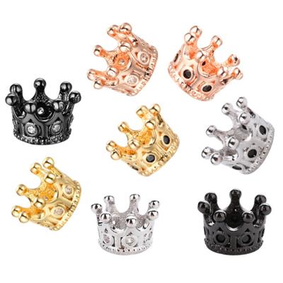 China FDSSN Have RTS 10000 Styles Designs Keychains Jewelry Findings And Components Designer Micro Pave Zircon CZ Crown Shape Spacer Bead Jewelry Making Loose Bead Accessories for sale