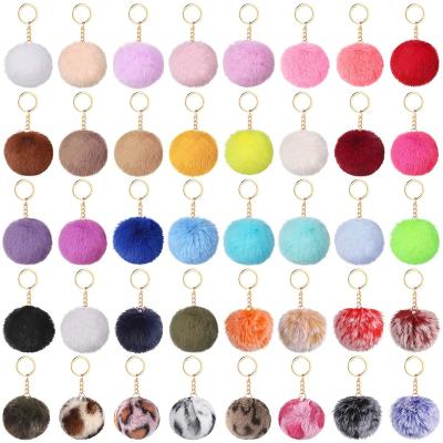 China FDSSN Have RTS 10000 Styles Designs Keychains Self Defense Set 8cm Pom Poms Keychains Fur Fluffy Puff Keychain Multicolor Keychain Pompom Rabbit Faux Pompoms Balls Key Chain 8cm for sale