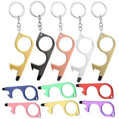 China FDSSN Have RTS 10000 Styles Designs Keychains Self Defense Set Hand No Touch Door Opener Tool Chain Bottle Opener Touchless EDC Key Clean Key Door Opener For Home touchscreen for sale