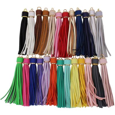 China FDSSN Have RTS 10000 Styles Designs Key Chains PU Leather Tassel 12cm Key Bag Charm Gold Plated PU Leather Tassel 12cm Key Chain Tassel With Key Ring Lobster Swivel Keychains for sale