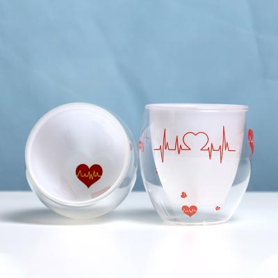 China Double Wall Coffee Cup Sustainable Creative Custom Glass Tea Cup Glass Sippy Mug for sale