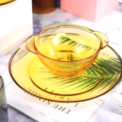 China Sustainable Glass Tableware Nordic Wholesale Gold Gold Weddings Glass Dishes for sale