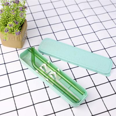 China Sustainable Manufacturer Borosilicate Glass Custom Straws Made Bent Glass Drinking Straw for sale