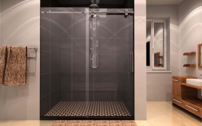 China Smoothly Slide Stainless Steel Sliding Glass Door Frameless Tempered Shower Rooms for sale