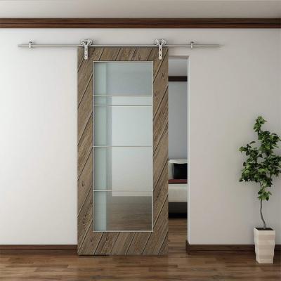 China DIY Installation Meijia Barn Doors Hardware Stainless Steel Glass Sliding System for sale