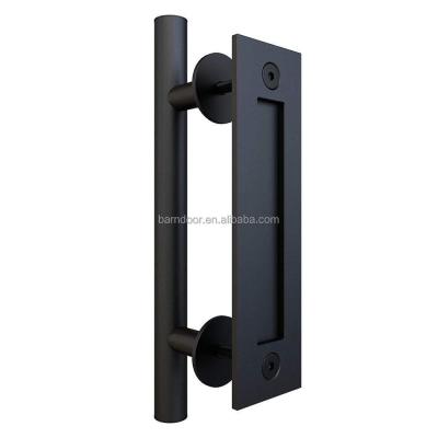 China Meijia Modern Pull and Flush Door Handle Black Sliding Barn Door Handles for sale