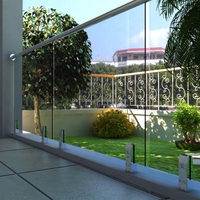 China Balcony glass balustrades balustrade construction decoration stainless steel stair railings outdoor glass balustrade for sale