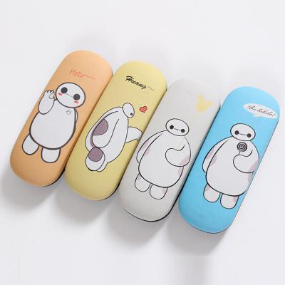 China Baymax Cartoon Modeling Big Iron Frame Glass Case Leather Case for sale