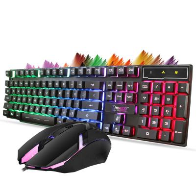 China Other k9Mechanical Feeling Keyboard Mouse Set Gaming Laptop Desktop Computer Accessories Wired Luminous Key Mouse for sale