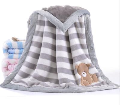 China PORTABLE High Quality Warm Sale Plush Double Layer Flannel Fleece Baby Blanket Soft Towels Blanket High Expectancy Soft Towels Blanket for sale