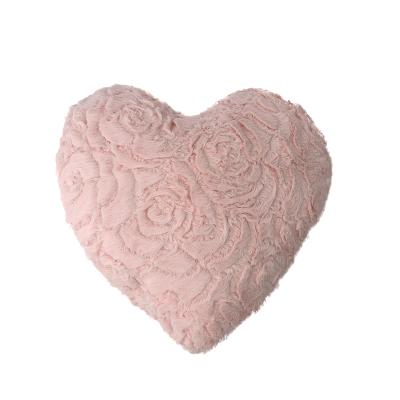 China Kitchen Viable Chair Office Hotel Valentine Gift Cushion Plush Love Heart Shaped Brush Cushion for sale