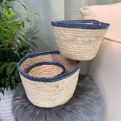 China Morden New Stylish Foldable Vegetable Plankton Woven Basket Belly Flower Plants Storage Basket for sale