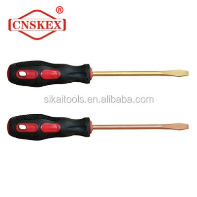 China Non-sparking Aluminum Bronze Alloy or Beryllium Copper Alloy Non-sparking Flathead Screwdriver 150mm for sale