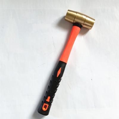 China Striking Hammer Aluminum Bronze Alloy Non Sparking Tools Fiberglass Handle Drum Hammer for sale