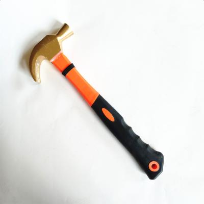 China Non Sparking Machinist Hammer Tools Fiber Handle Brass Claw Hammer Hammer for sale