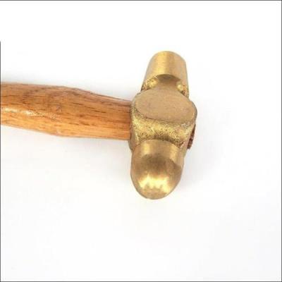 China Machinist Hammer Brass Hammer Ball Pein 1lb Wood Handle Non-sparking Tools for sale