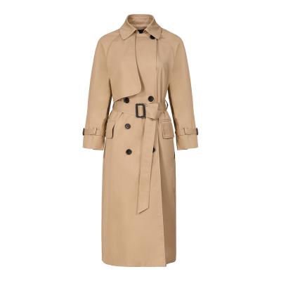 China 2021 New Style Trench Coat Women's Long Windproof Breathable Trench Coat Lady Customized Winter Autumn for sale