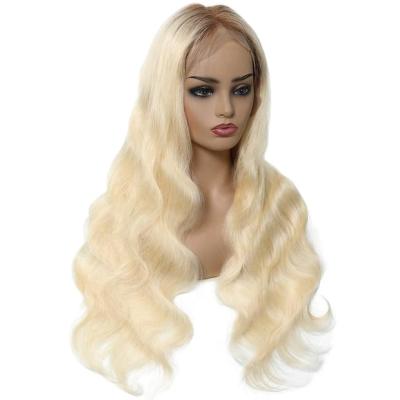 China Long 30 Inch Body Wave Ombre 613 Deep Wave 250 Density Full Lace Wig Glueless Blonde Super Deep Curly Hair for sale