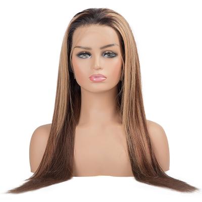 China Silky Straight Wave Blonde 30 Inch Brown 13X4 Long Straight Sheer Lace Accented Human Hair Highlight Wigs 10a Full Body Wave Hair Wig for sale