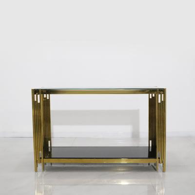 China Modern Rectangle Style Side Table Shape Modern Style Living Room Furniture Stainless Steel Indoor Console Table for sale