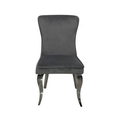 China K/D Modern Luxury Home Furniture Dining Chairs Stainless Steel Legs Velvet Fabric Dining Chairs for sale