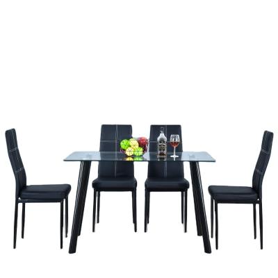 China Black Tempered Glass Or Black Marble Top Dining Chair With 8 Chairs Dining Table Set for sale