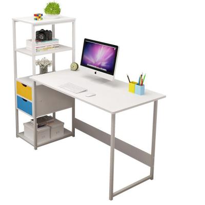 China Cheap Wooden Desk Station For Home Office Table Computer Work Design Furniture PC White Adjustable Top Modern Computer Stand for sale