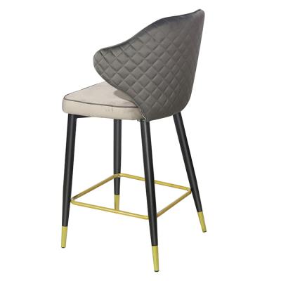 China Adjustable (Height) Curved Bar Stool Velvet Upholstery Back Legs Luxury Gold Bar Chair For Hotel Bar Counter Home Club Umpire Chair for sale