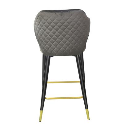 China Adjustable Bar Stools and (Height) Kitchen Metal Restaurant Dining Chair Sets Gold Velvet Bar Stools Luxury Umpire Chairs for sale