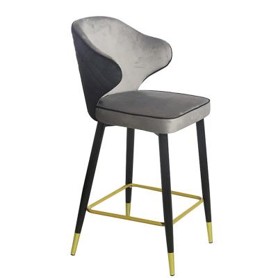 China Nordic Adjustable Home Metal Bar Chair Gold Velvet Luxury Kitchen Leather Upholstery Modern Cheap High Stools Chair Bar for sale