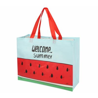 China Good Prices Reusable Bags Logo Rpet Shopping Bag Laminated Eco - Friendly Recycled PP Woven Bag for sale