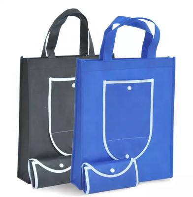 China 100% Eco-friendly Customized Logo Non Woven Pocket Grocery Foldable Bags for sale