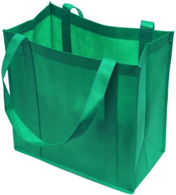 China 100% Eco-friendly Long Handles For Tote Bags Recycled Non Woven PE Board Insert On The Bottom for sale