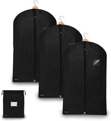 China 100% Eco-friendly Odorless Travel Suit Dress Cover Garment Bag Durable Nonwoven Breathable Foldable Covers for sale