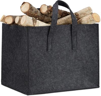 China 100% eco-friendly durable firewood baskets made of felt, felt bag for charcoal for sale