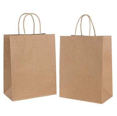 China Biodegradable Custom Private Logo Printing Brown Paper Bags With Handles for sale