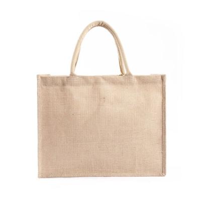 China 100% Reusable 100% Reusable Eco-Friendly Jute Eco-Friendly Durable Waterproof Burlap Grocery Tote Bag Shopping Bags In Stock for sale