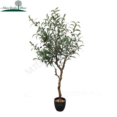 China Real Touch New Arrival Silk Fake Olive Tree And Pot Topiary Plastic 4ft Artificial Tree Trees for sale