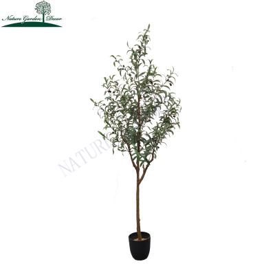 China Real Touch 180cm Unique Floor Landscape Artificial Olive Tree Nearly Natural Large Fake Green Tree for sale