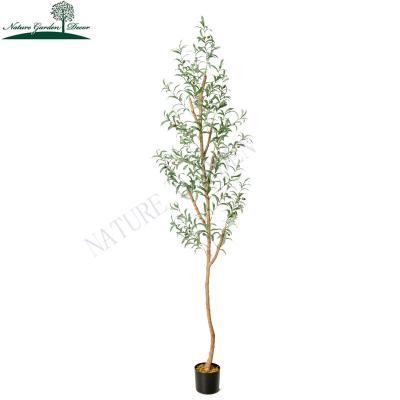 China Large Fake 8Ft Detachable Olive Tree Shopping Mall, Supermarket Decor Real Touch Large Artificial Olive Factory for sale