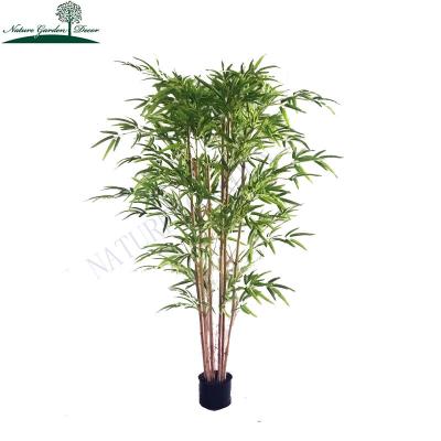 China Real Touch Newcomer Fake Tree Shaped Plastic Leaves Green Plants For Resale Indoor Artificial Bamboo Tree for sale