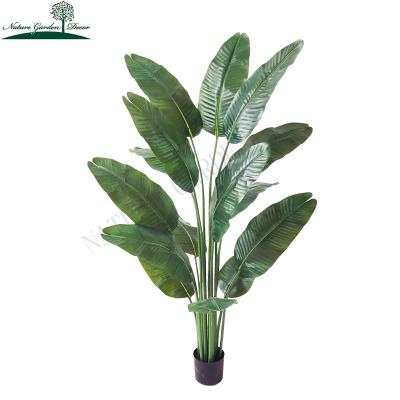 China Newest Real Touch Indoor/Outdoor Fake Banana Tree 180cm Artificial Dry Variegated Plastic Plant for sale