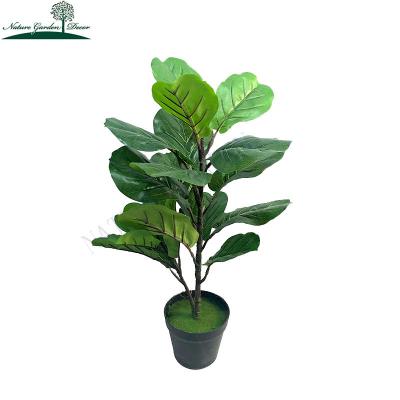 China Real Touch Small Fiddle Leaf Plants Fig 2ft Artificial Home, Office, Hotel Countertop Decoration Plastic Trees Fake for sale