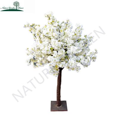 China Real Touch Cherry Blossom Plants White Sakura Natural Desktop Tree for Table Top Centerpiece Tree Artificial Cherry for sale