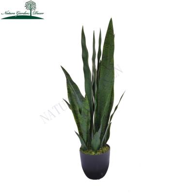 China Real touch Amazon Hotsale Fake Snake Plants Indoor Sansevieria Plant With Green Mini Artificial Potted Plants for sale