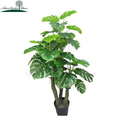 China Real Touch Factory Price Real Touch Fake Monstera Tree Garden Plastic Green Plants Decor Silk Artificial Plant for sale